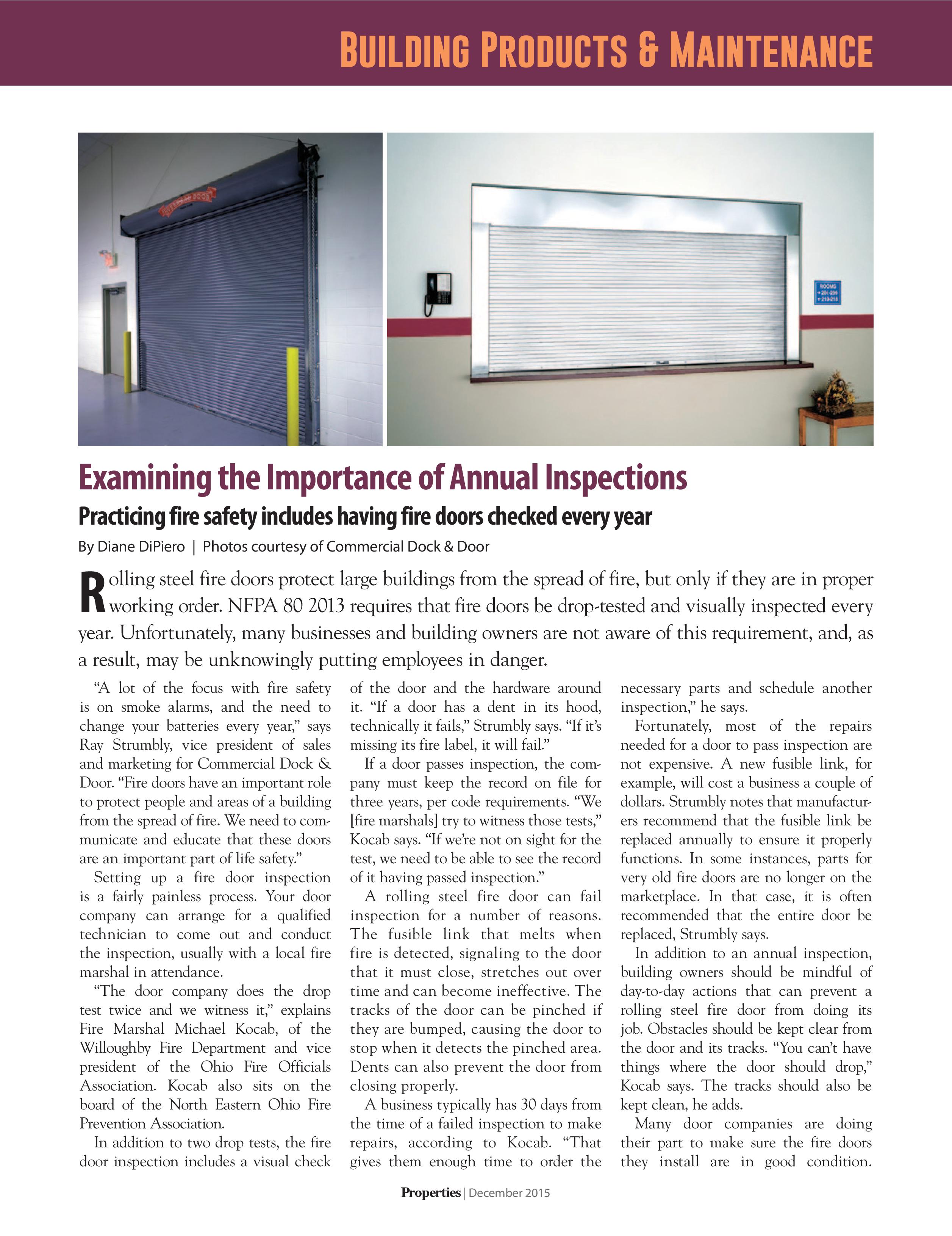 Fire Door Annual Inspections TimbersKovar