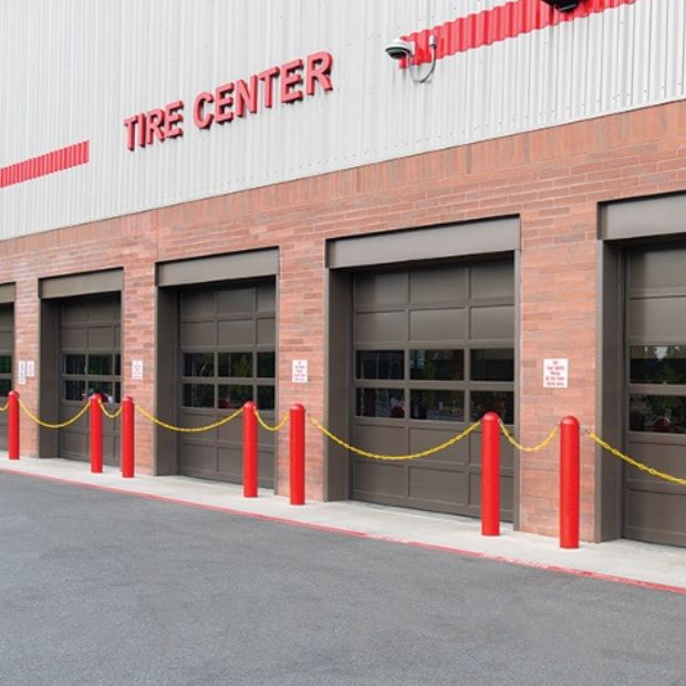 aluminum doors at tire center
